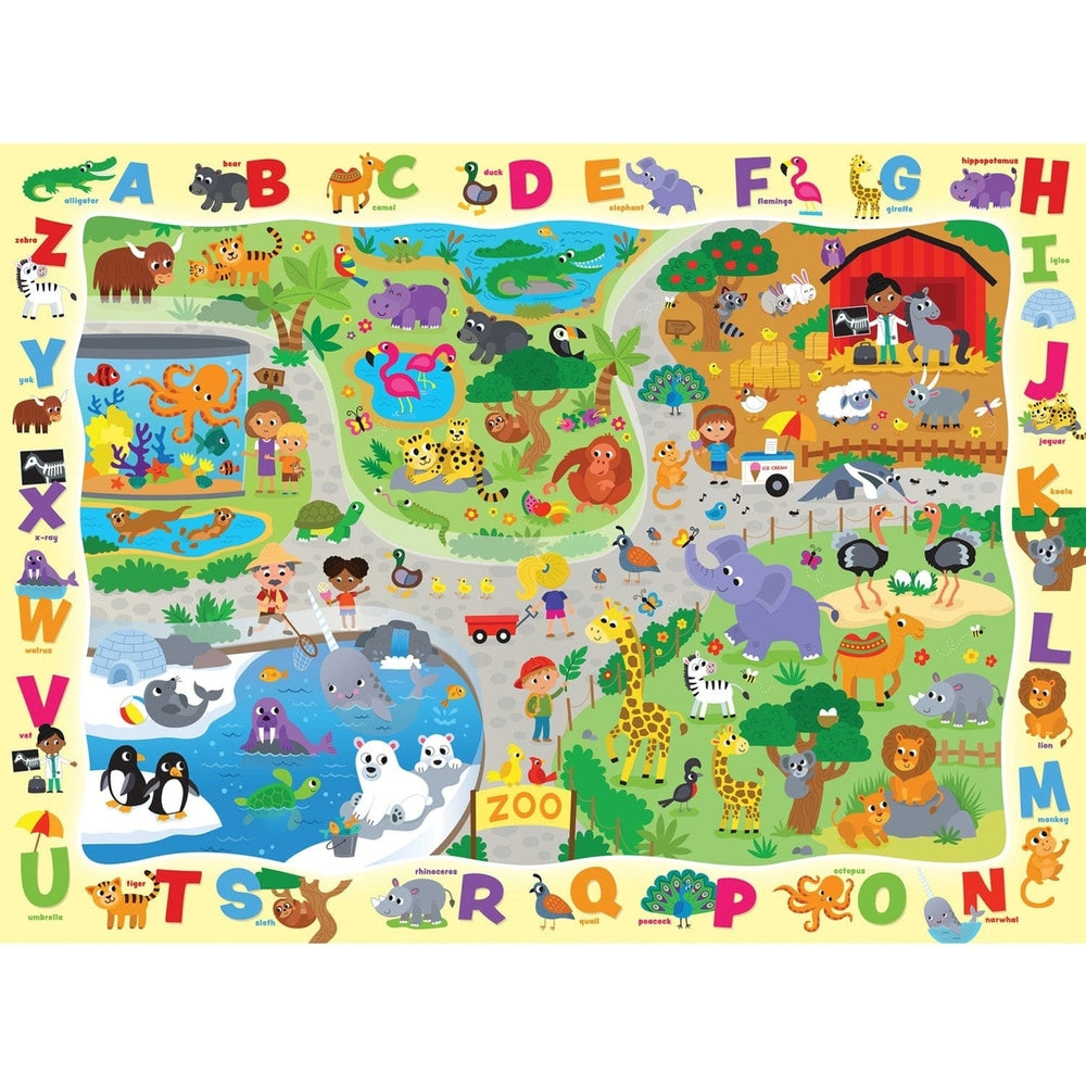 Hide and Seek Alphabet at the Zoo 48 Piece Puzzle Ages 4+ 19x14 Inches Educational Image 2