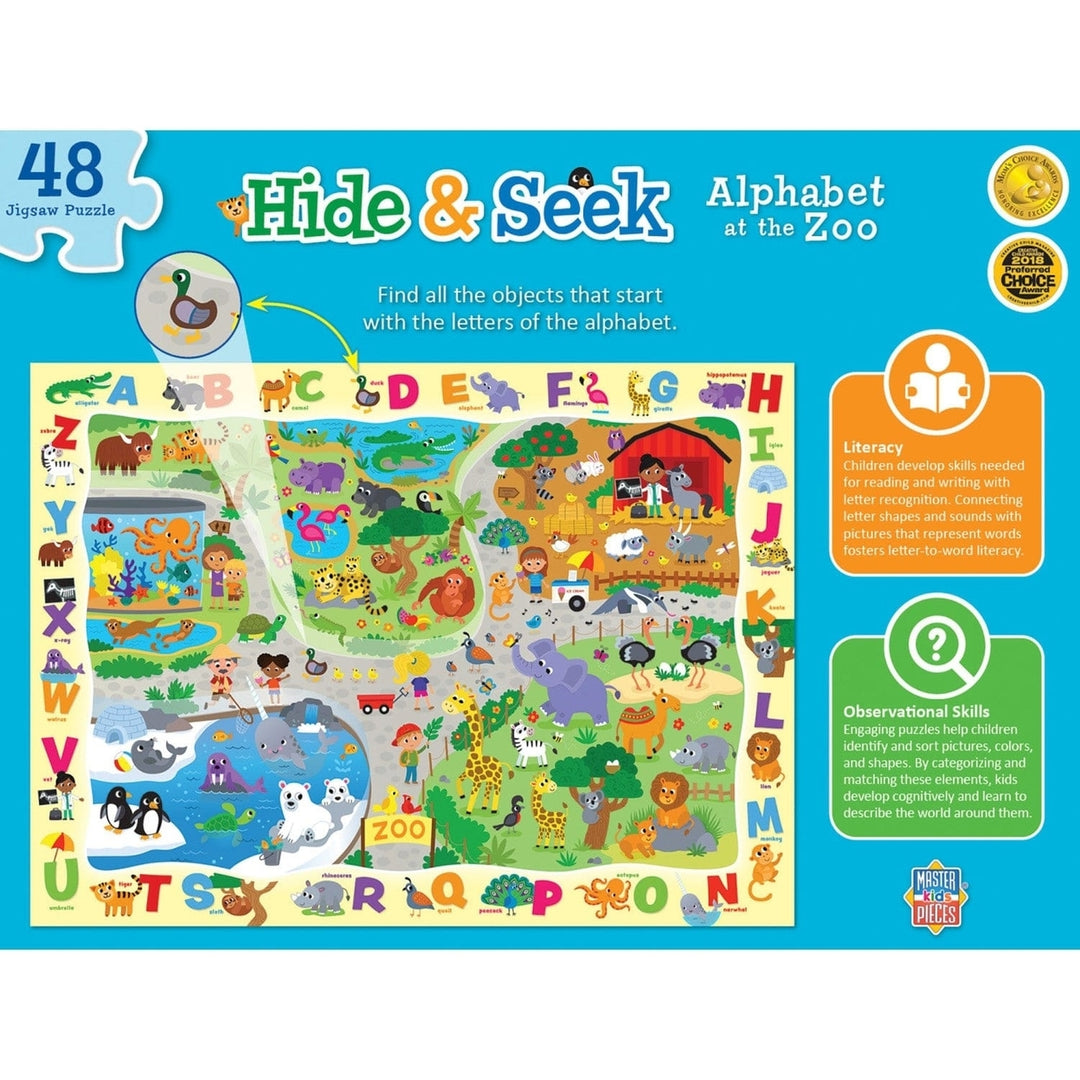 Hide and Seek Alphabet at the Zoo 48 Piece Puzzle Ages 4+ 19x14 Inches Educational Image 3