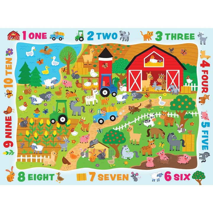 Hide and Seek Counting on the Farm 48 Piece Jigsaw Puzzle 19x14 inches Ages 4+ Image 2