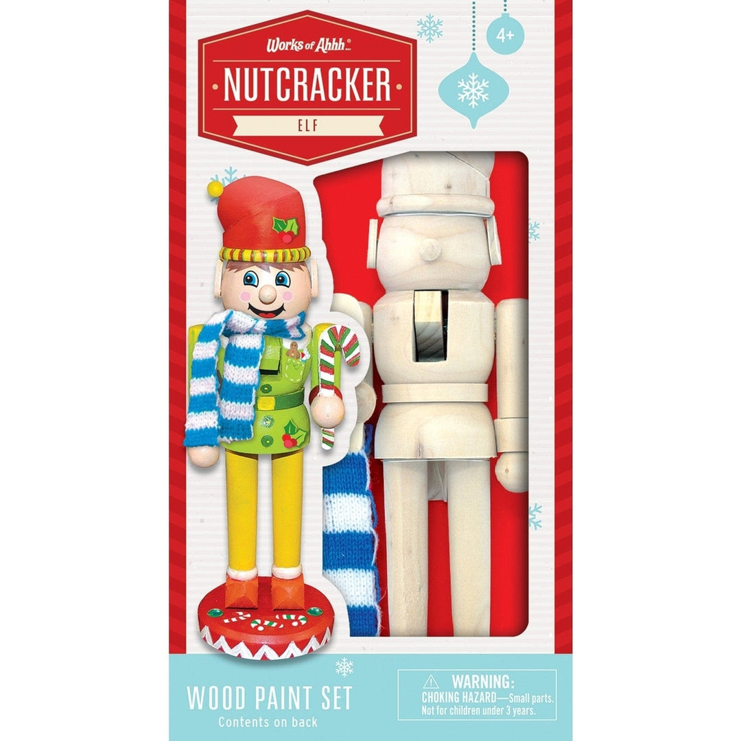 Nutcracker Elf Wood Craft Kit Paint Set for Kids Art Projects 8.75 inches Image 1