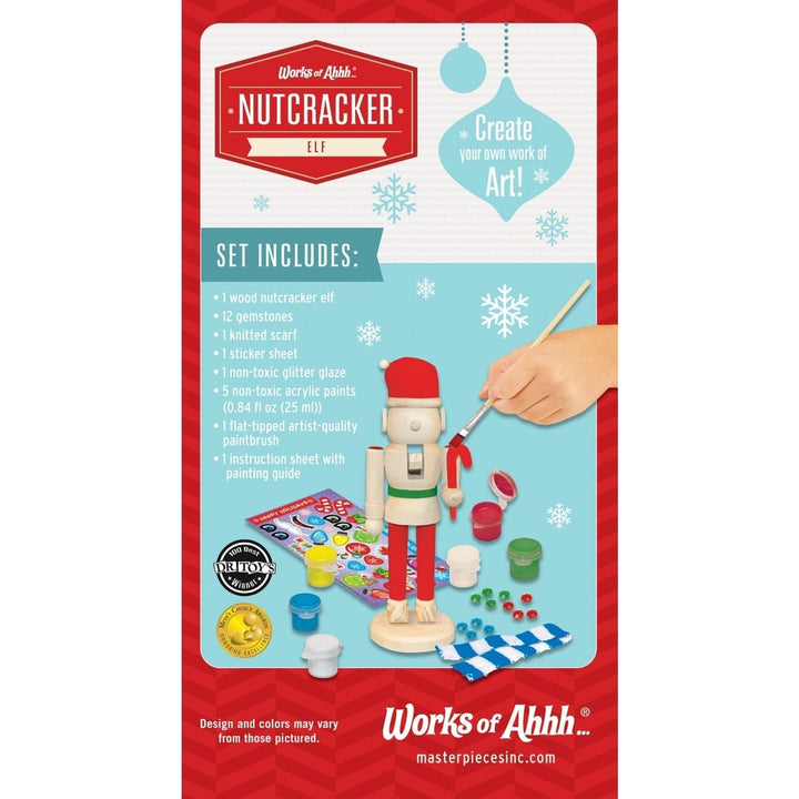 Nutcracker Elf Wood Craft Kit Paint Set for Kids Art Projects 8.75 inches Image 3