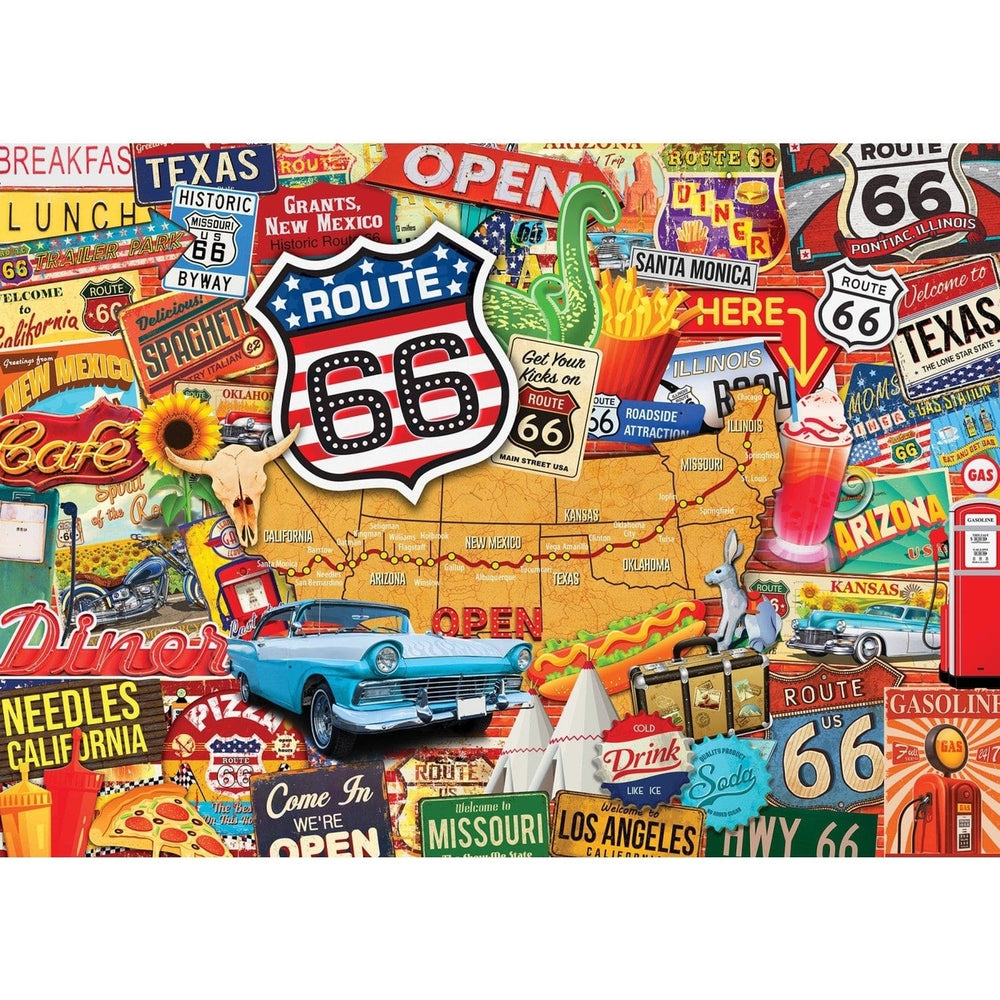 MasterPieces Route 66 500 Piece Jigsaw Puzzle 21x15 Eco-Friendly Chipboard Image 2