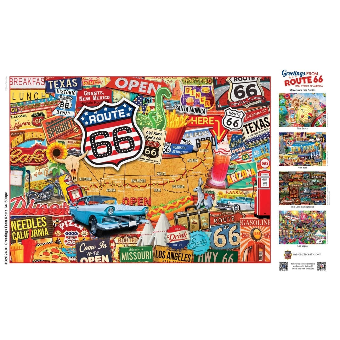 MasterPieces Route 66 500 Piece Jigsaw Puzzle 21x15 Eco-Friendly Chipboard Image 4