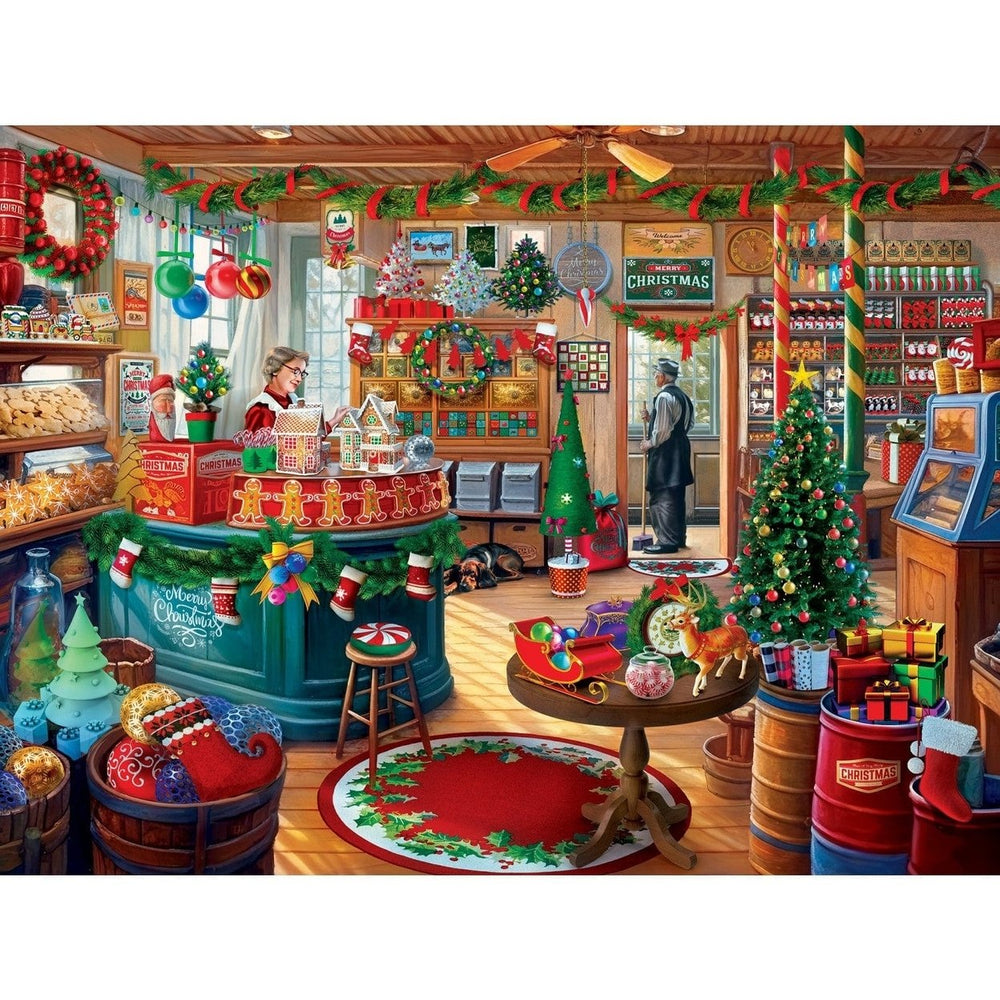 MasterPieces 300 Piece EZ Grip Jigsaw Puzzle Mistletoe Market 18x24 Holiday Theme Image 2