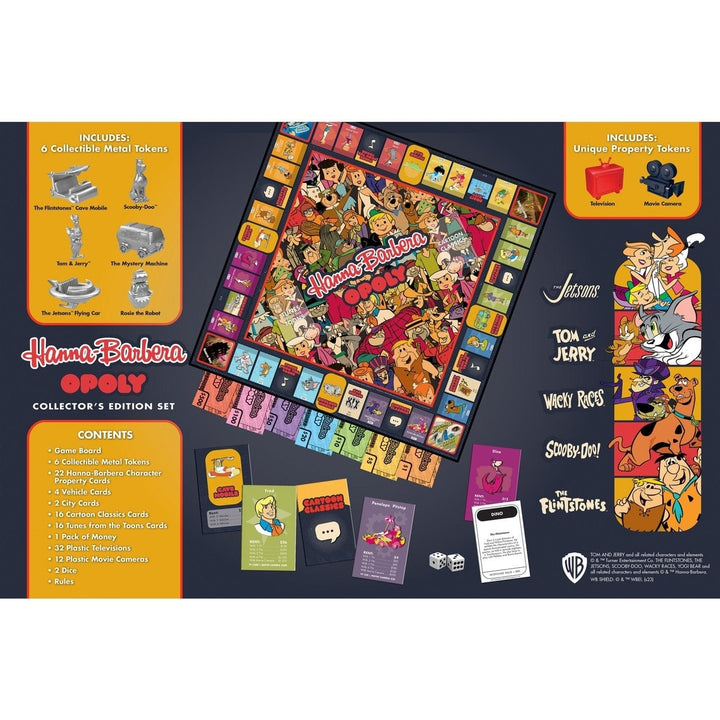 Hanna-Barbera Opoly Board Game with Scooby-Doo Flintstones Jetsons Tokens Image 3