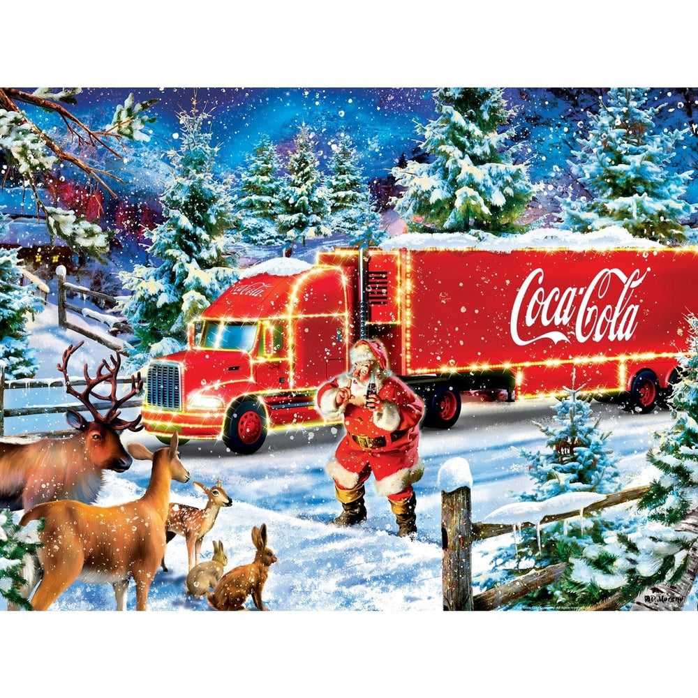 Happy Holidays - Coca-Cola Holiday Haul 300 Piece EZ Grip Jigsaw Puzzle Image 2