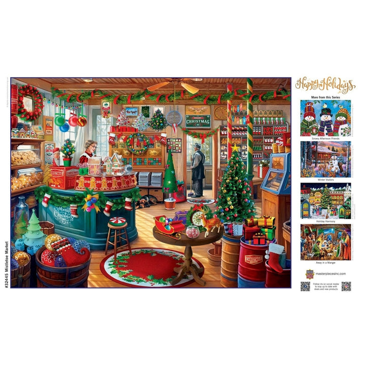 MasterPieces 300 Piece EZ Grip Jigsaw Puzzle Mistletoe Market 18x24 Holiday Theme Image 4