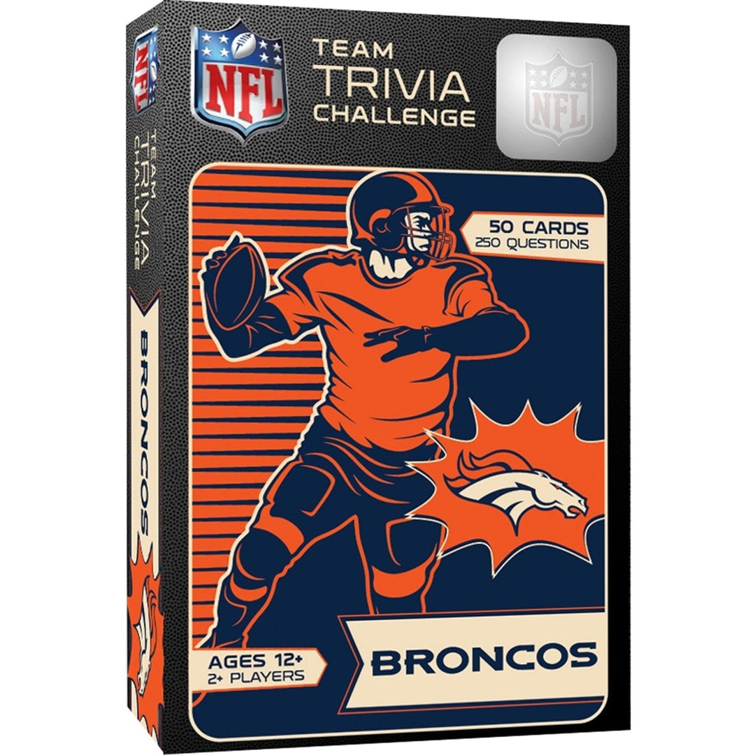 Denver Broncos Trivia Challenge Game 50 Cards 250 Questions Ages 12 and Up Image 1