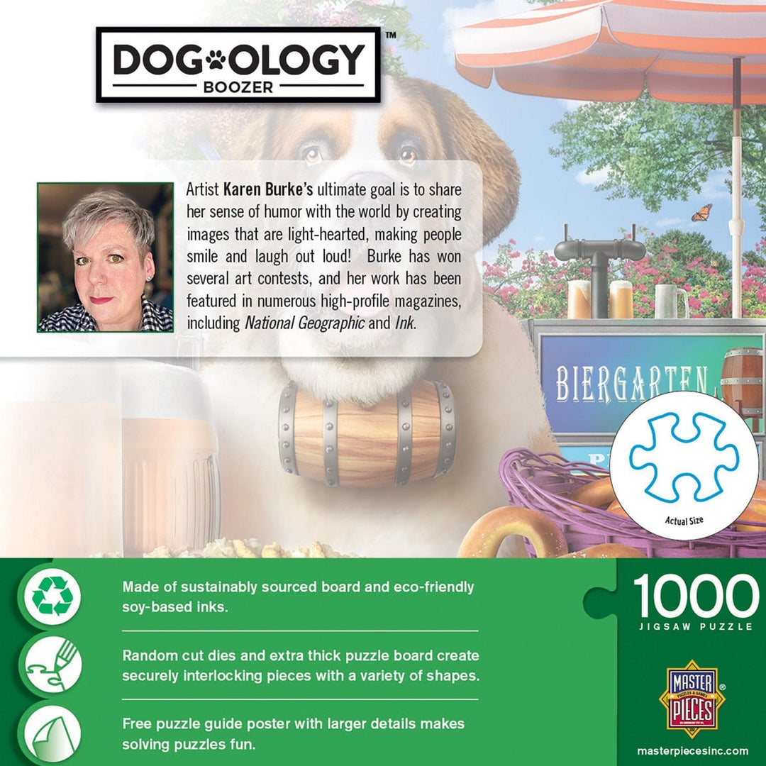 Dogology Boozer 1000 Piece Jigsaw Puzzle Beer Garden Dog Theme Environmentally Friendly Image 3