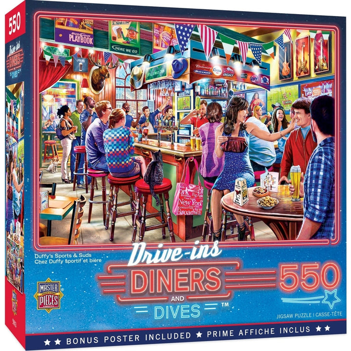 MasterPieces Drive-Ins Diners and Dives 550 Piece Jigsaw Puzzle 24x18 Recycled Image 1