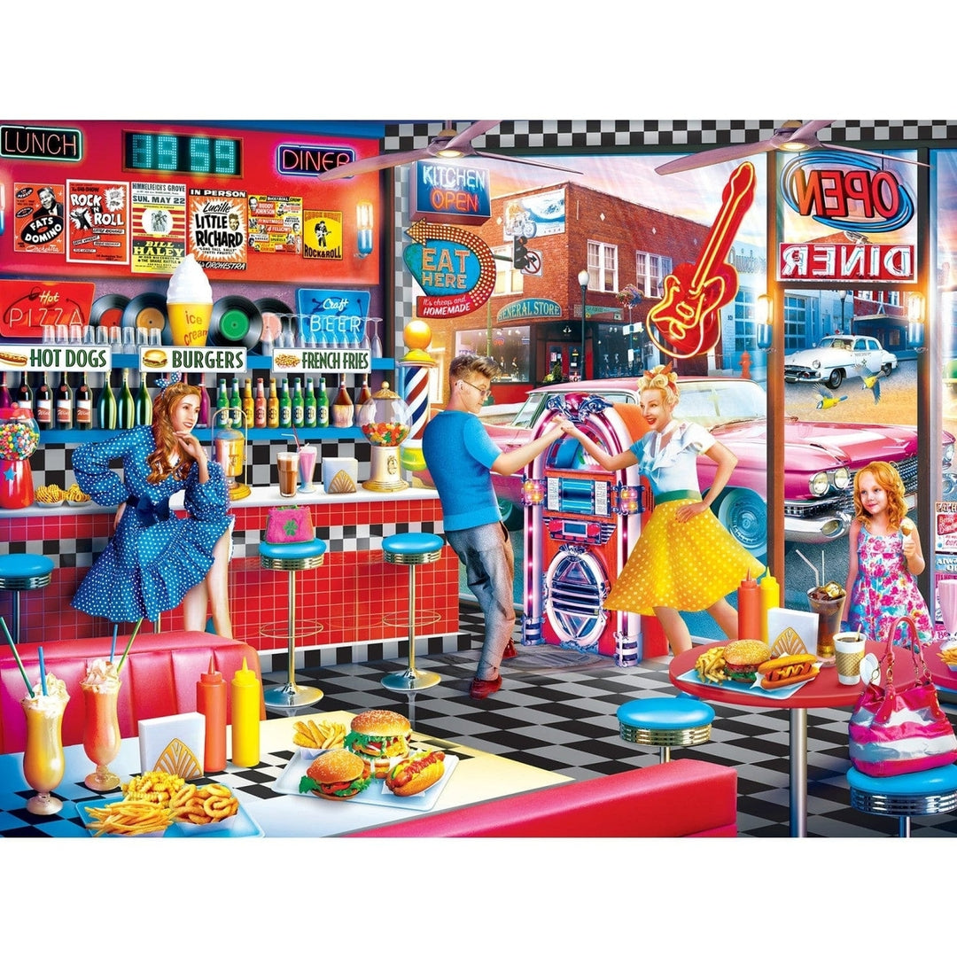 MasterPieces Drive-Ins Diners Dives Good Times 550 Piece Jigsaw Puzzle 24x18 Image 2