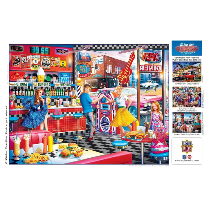 MasterPieces Drive-Ins Diners Dives Good Times 550 Piece Jigsaw Puzzle 24x18 Image 4