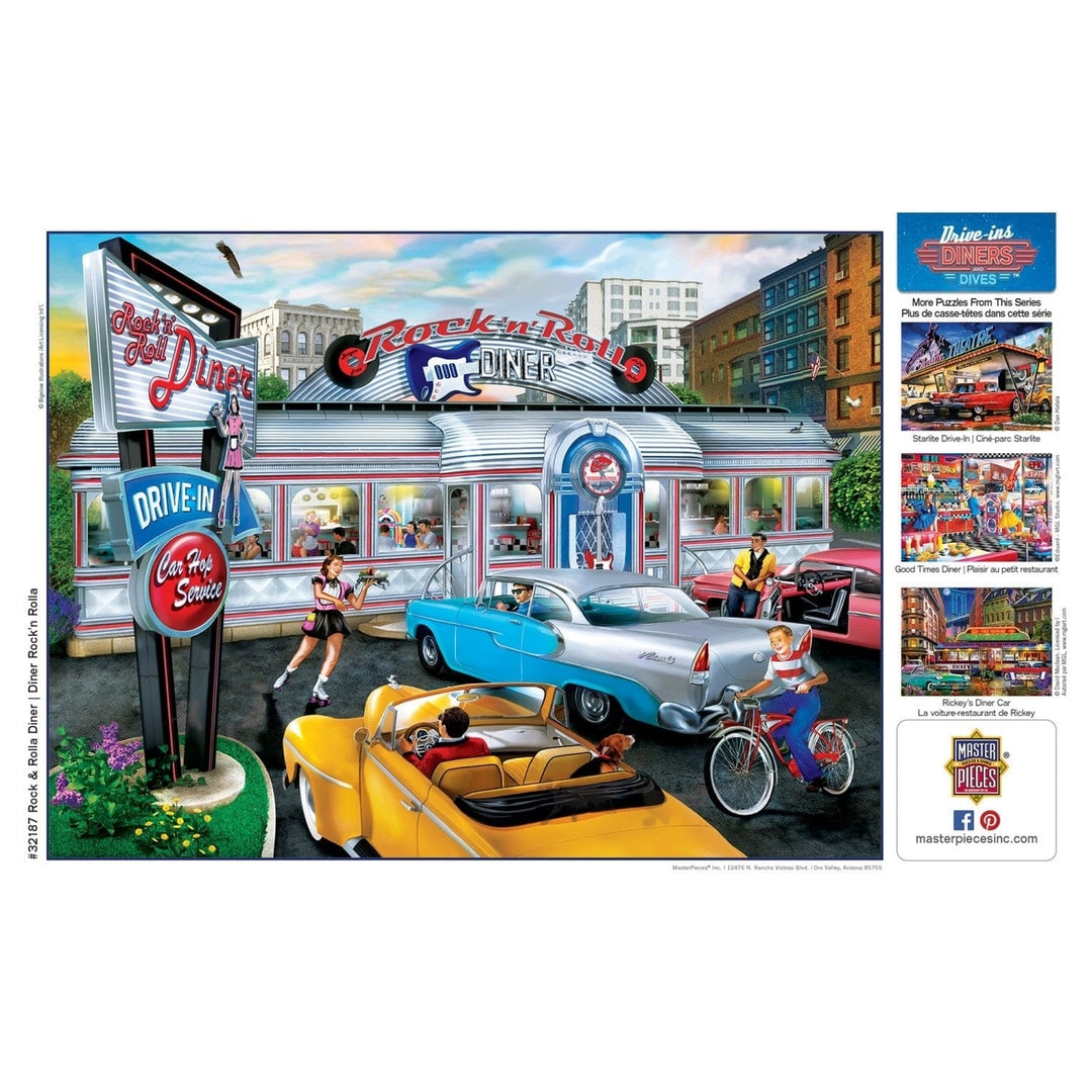 MasterPieces 550 Piece Jigsaw Puzzle Rock and Rolla Diner Eco-Friendly Matte Finish Image 4