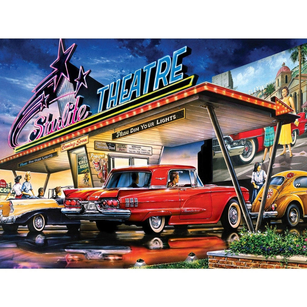 MasterPieces Drive-Ins Diners Dives Starlite Drive-In 550 Piece Jigsaw Puzzle Image 2