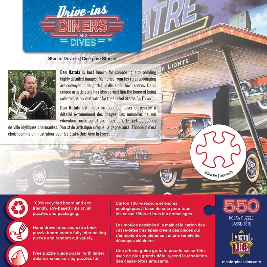 MasterPieces Drive-Ins Diners Dives Starlite Drive-In 550 Piece Jigsaw Puzzle Image 3