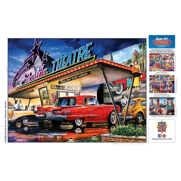 MasterPieces Drive-Ins Diners Dives Starlite Drive-In 550 Piece Jigsaw Puzzle Image 4