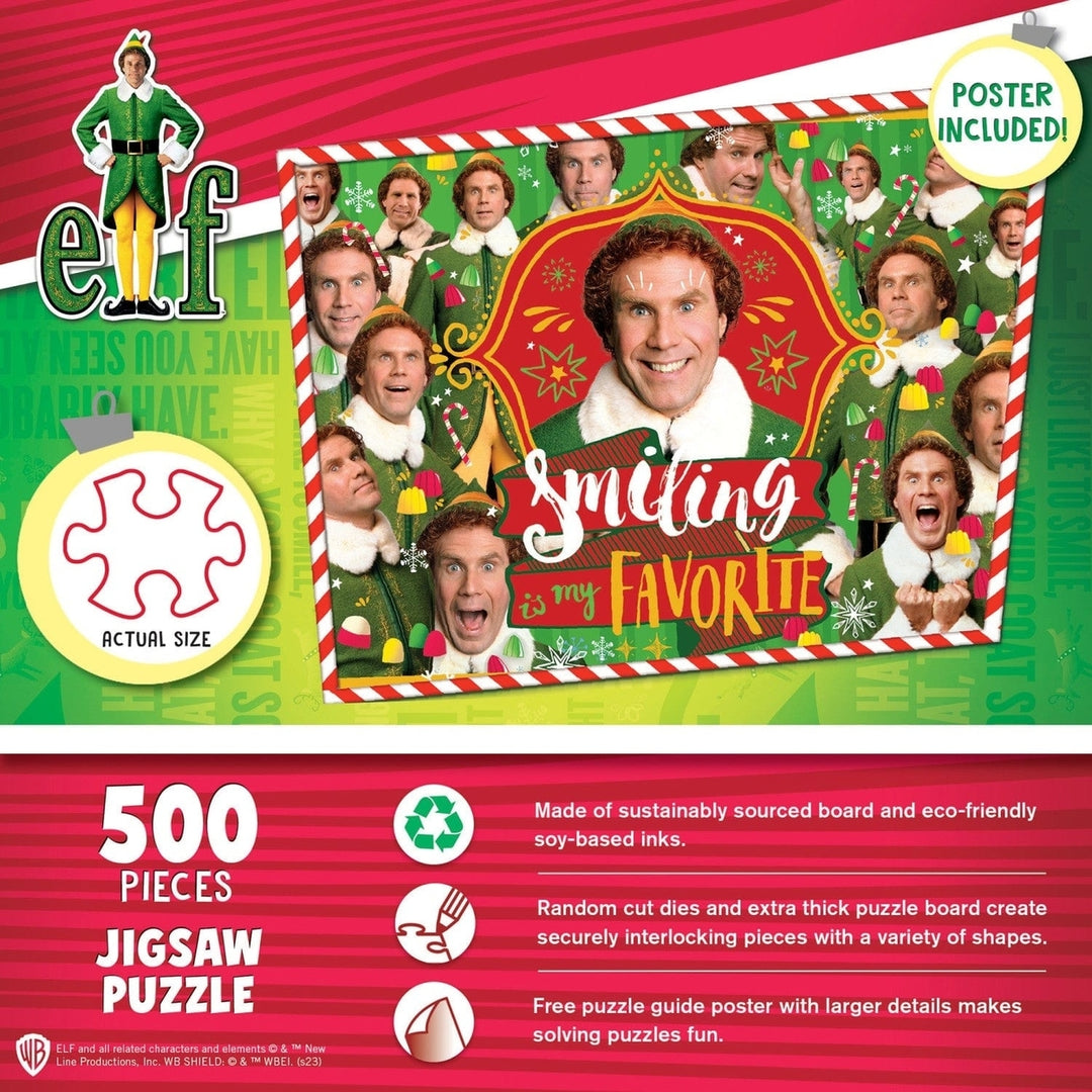 Elf 500 Piece Jigsaw Puzzle with Christmas Movie Scenes Family Fun Activities Image 3