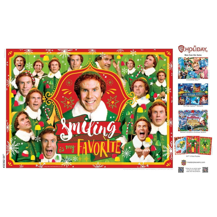 Elf 500 Piece Jigsaw Puzzle with Christmas Movie Scenes Family Fun Activities Image 4