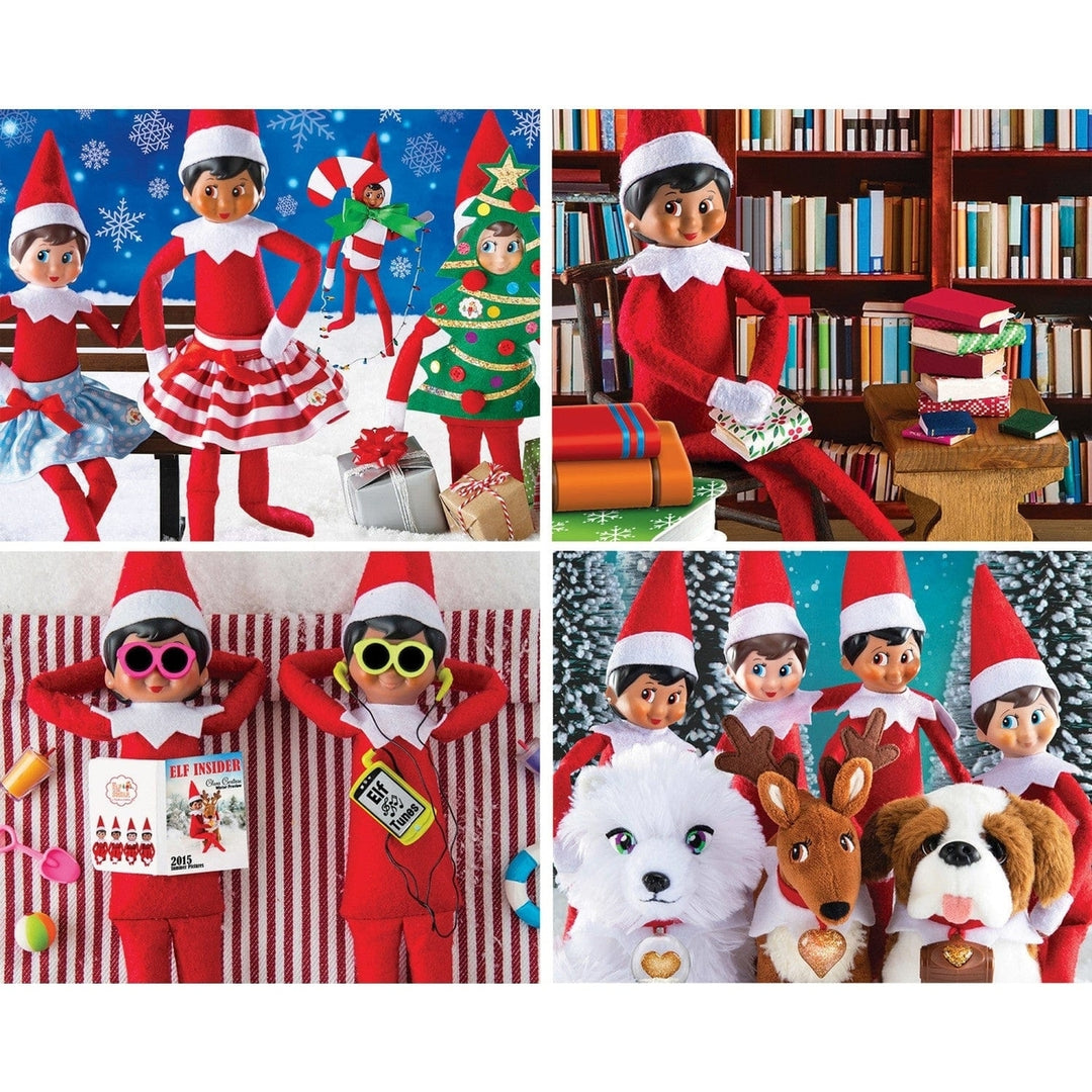 Elf on the Shelf 4-Pack Jigsaw Puzzles 100 Pieces Kids Fun Holiday Activity Image 2