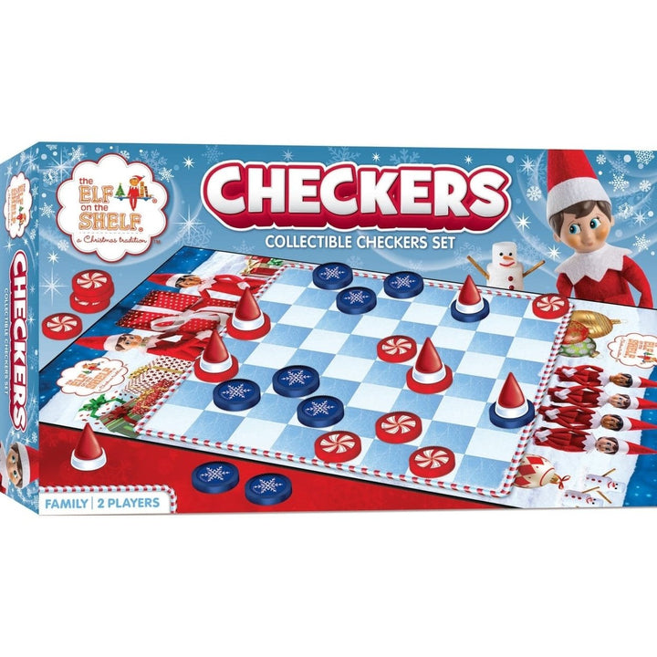 Elf on the Shelf Checkers Game Winter Wonderland Board 2 Players Ages 6+ Image 1