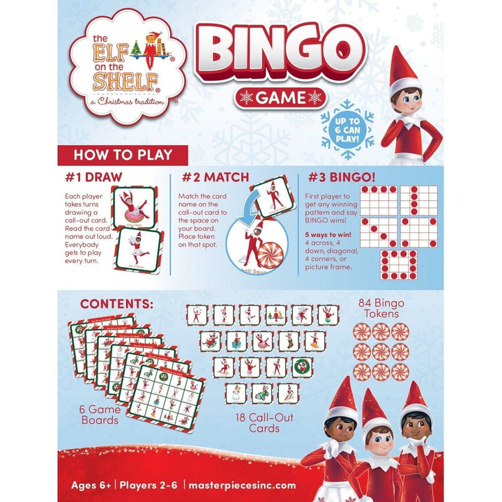 Elf on the Shelf Bingo Game Family Fun Holiday Game for 2-6 Players Ages 6+ Image 3