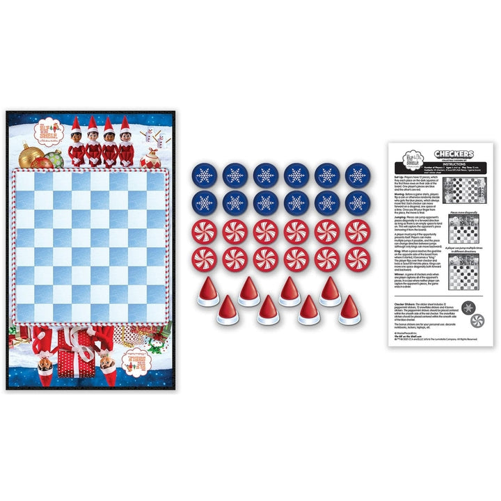 Elf on the Shelf Checkers Game Winter Wonderland Board 2 Players Ages 6+ Image 2