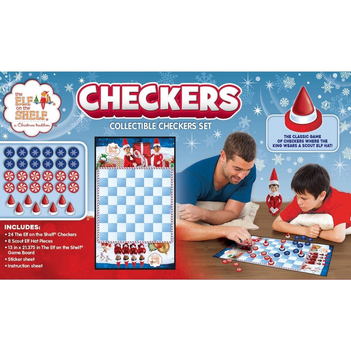 Elf on the Shelf Checkers Game Winter Wonderland Board 2 Players Ages 6+ Image 3