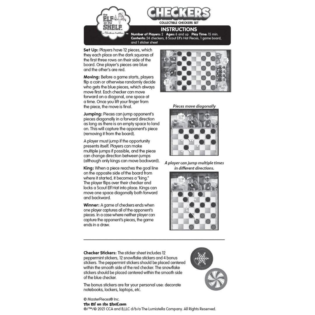 Elf on the Shelf Checkers Game Winter Wonderland Board 2 Players Ages 6+ Image 4