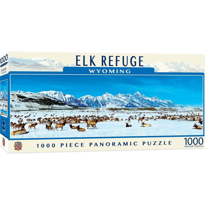 Elk Refuge Wyoming 1000 Piece Panoramic Jigsaw Puzzle Image 1