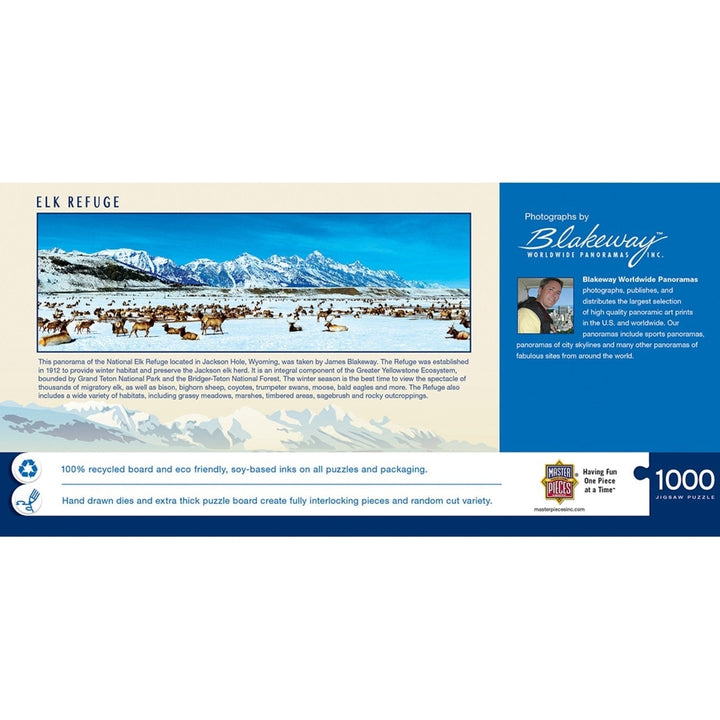 Elk Refuge Wyoming 1000 Piece Panoramic Jigsaw Puzzle Image 3