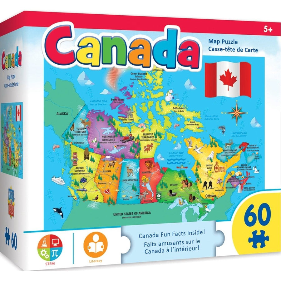 MasterPieces Canada Map Jigsaw Puzzle 60 Pieces for Kids Ages 5-10 16.5x12.75 Image 1