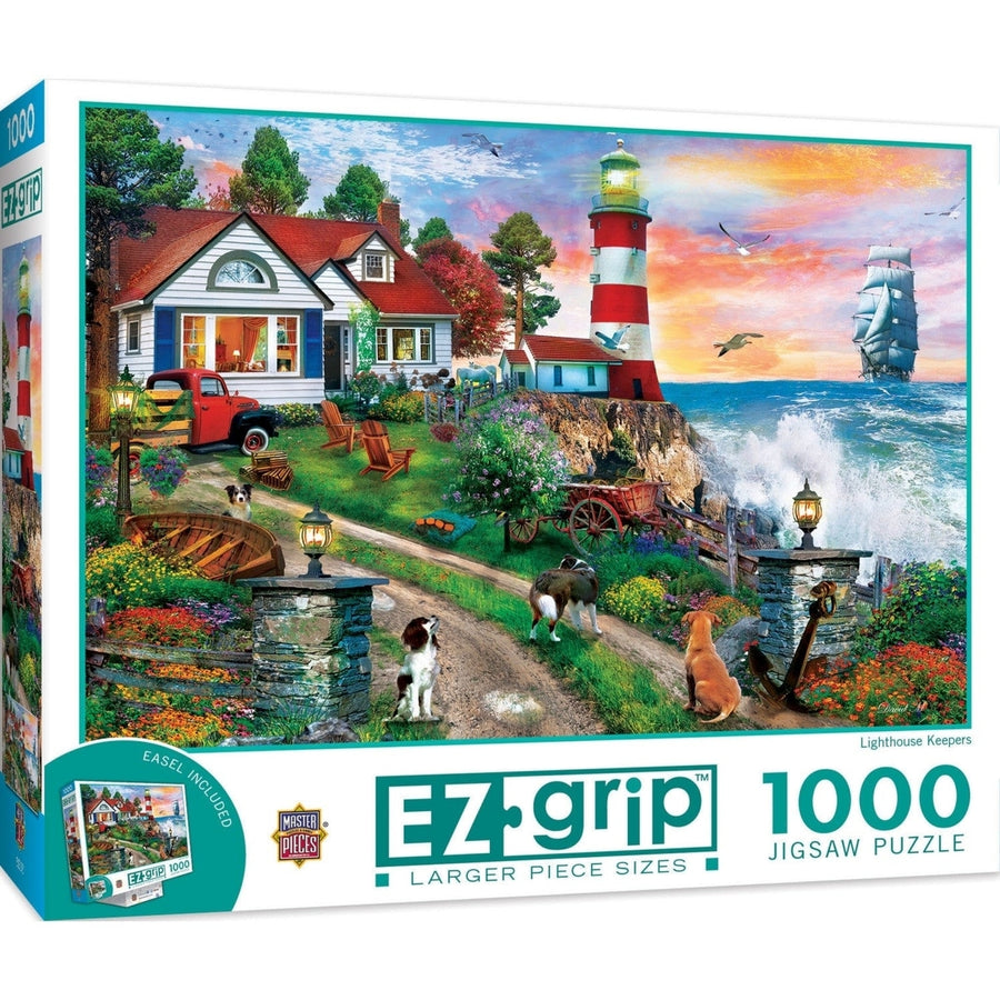 EZ Grip Lighthouse Keepers 1000 Piece Jigsaw Puzzle 34x23.5 Eco-Friendly Image 1