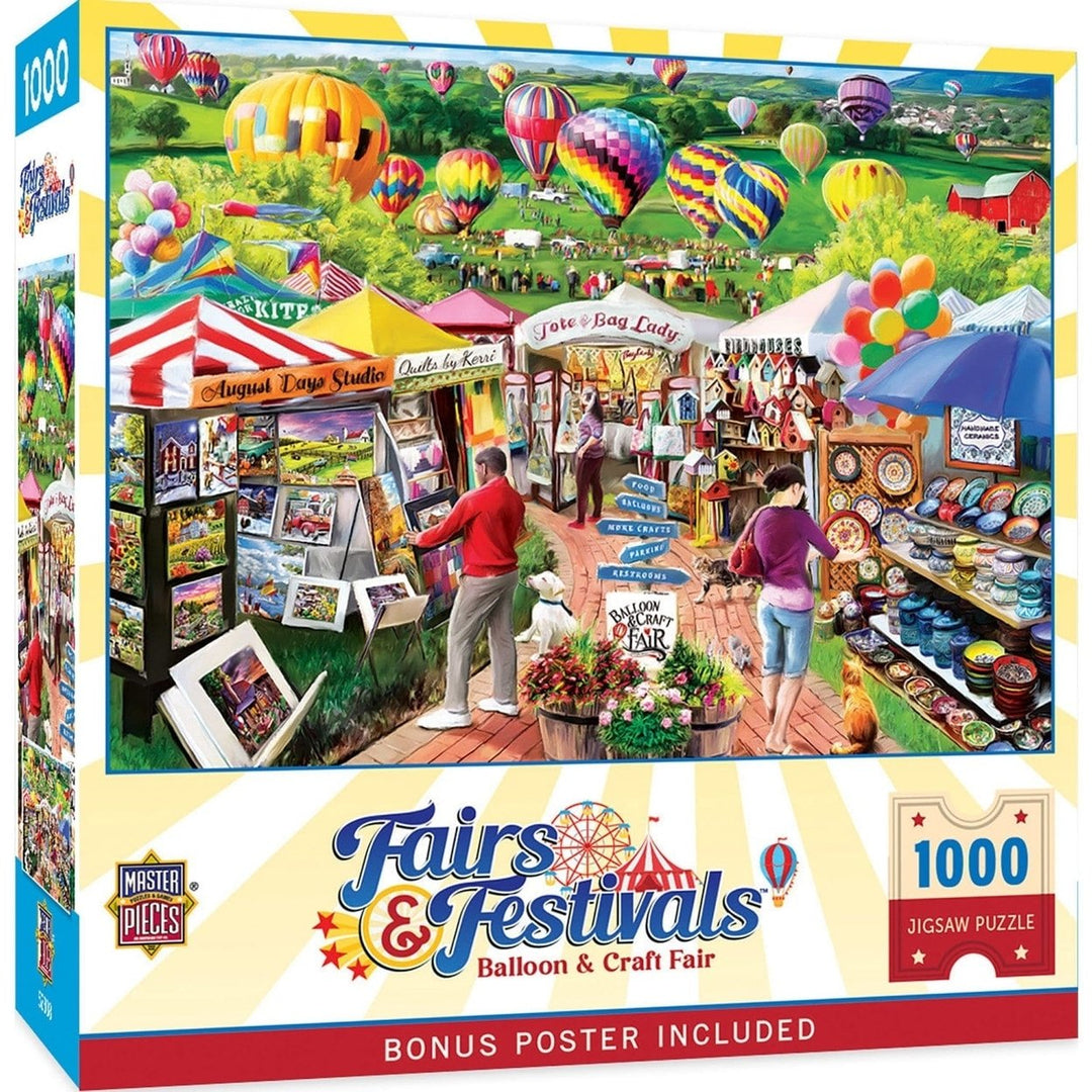 Fairs and Festivals Balloon Craft Fair 1000 Piece Jigsaw Puzzle Colorful Scene Image 1