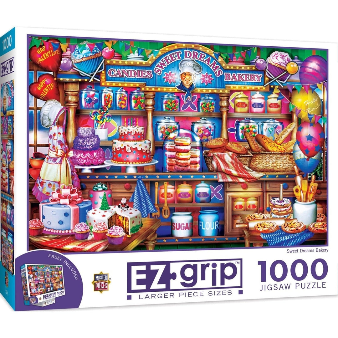 EZ Grip 1000 Piece Jigsaw Puzzle Sweet Dreams Bakery Recycled Material 34x23.5 Image 1