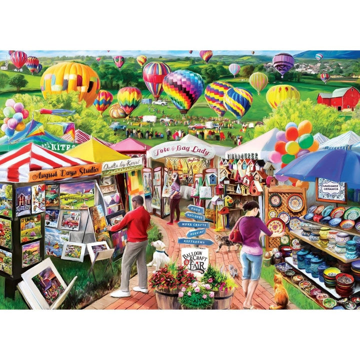 Fairs and Festivals Balloon Craft Fair 1000 Piece Jigsaw Puzzle Colorful Scene Image 2