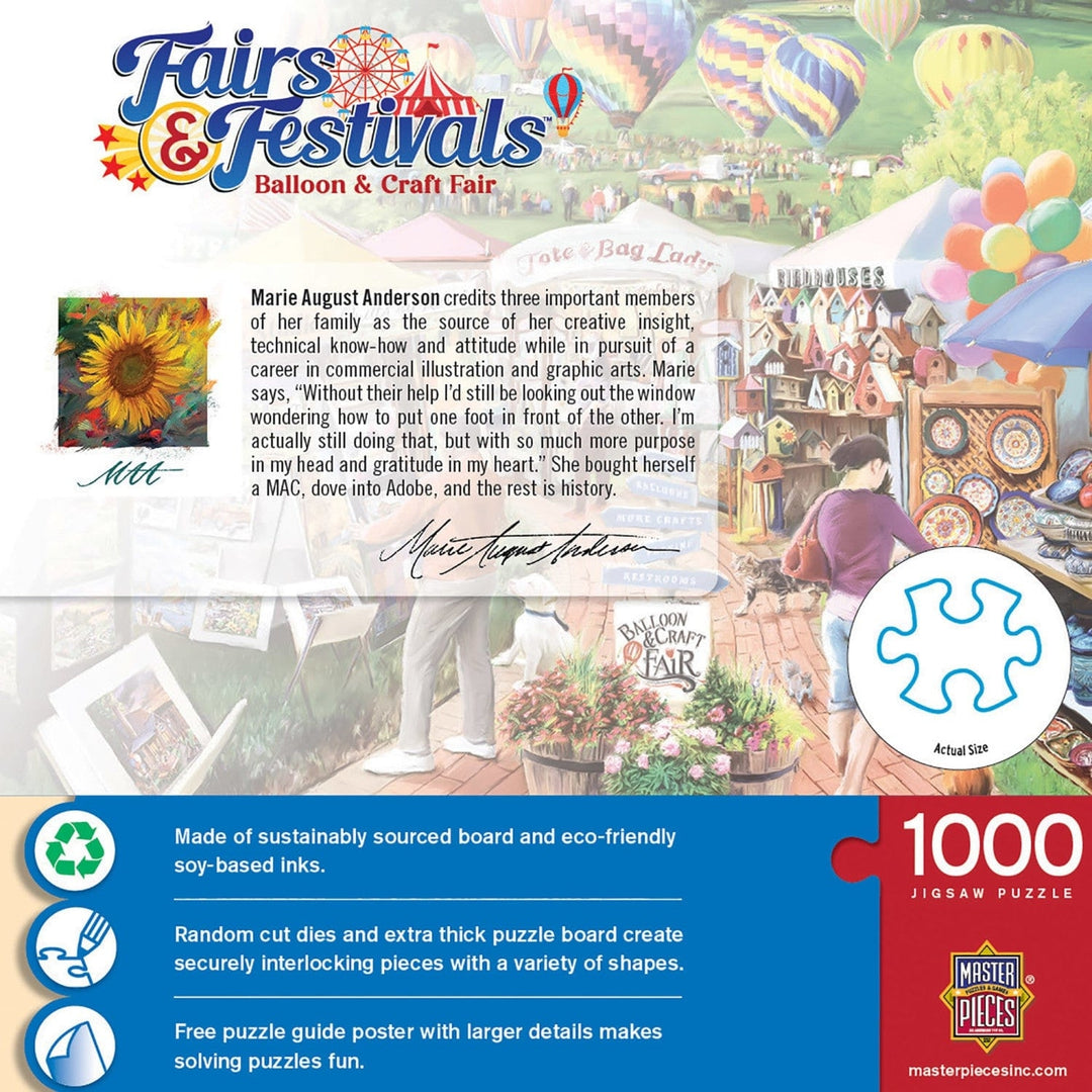 Fairs and Festivals Balloon Craft Fair 1000 Piece Jigsaw Puzzle Colorful Scene Image 3