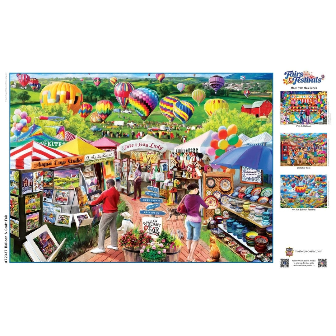 Fairs and Festivals Balloon Craft Fair 1000 Piece Jigsaw Puzzle Colorful Scene Image 4