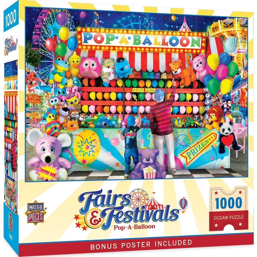 Fairs and Festivals Pop-A-Balloon 1000 Piece Jigsaw Puzzle Carnival Theme Fun Image 1