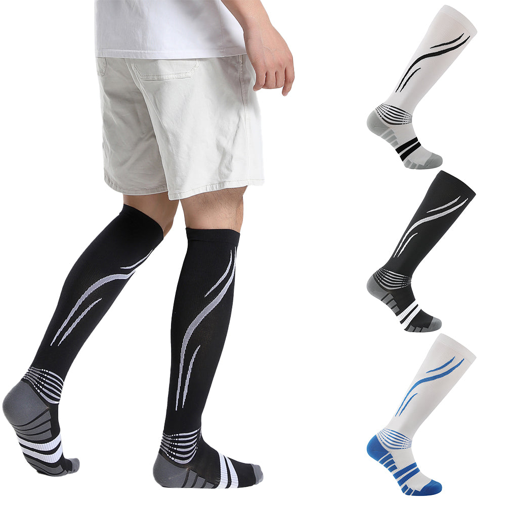 GOMOREON 1Pair High Compression Socks for Men and Women 20-30 mmHg Knee High Nurse Pregnant Running and Travel Athletic Image 10