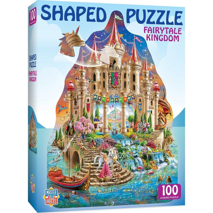 MasterPieces Fairytale Kingdom 100 Piece Shaped Jigsaw Puzzle Kids 14.25x20.16 Image 1