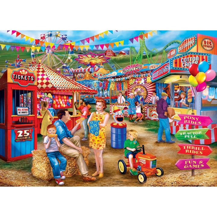 Summer Fest 1000 Piece Jigsaw Puzzle Family Fun Vacations Rides Games Treats Image 2