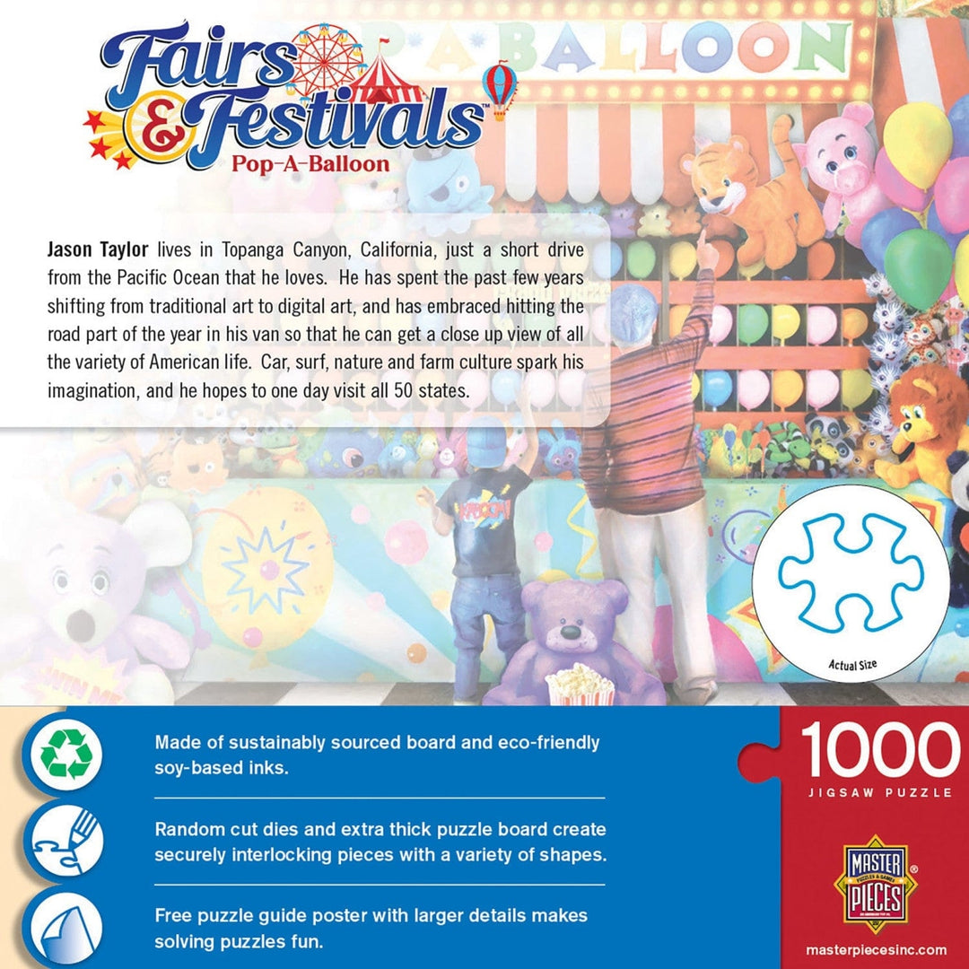 Fairs and Festivals Pop-A-Balloon 1000 Piece Jigsaw Puzzle Carnival Theme Fun Image 3