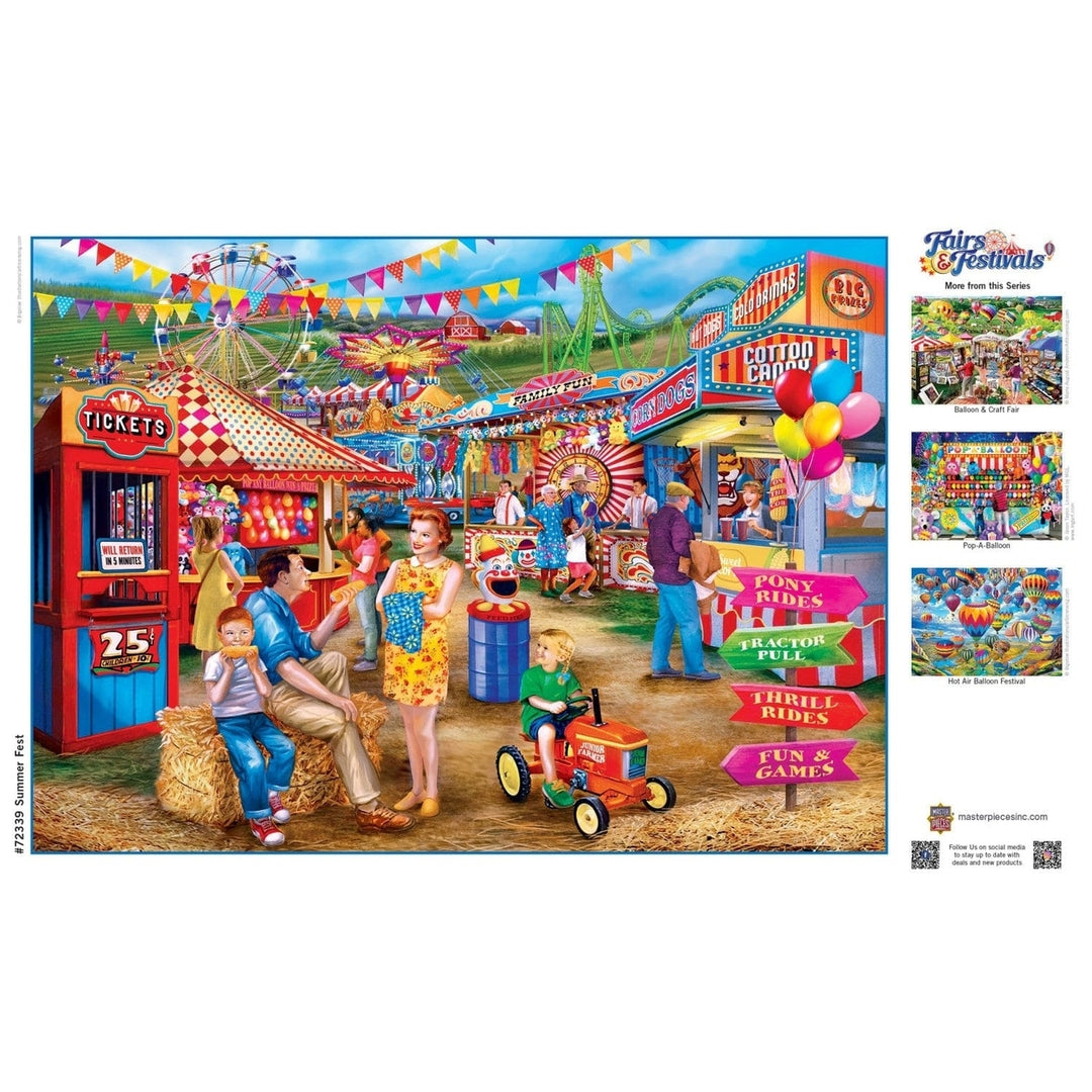 Summer Fest 1000 Piece Jigsaw Puzzle Family Fun Vacations Rides Games Treats Image 4