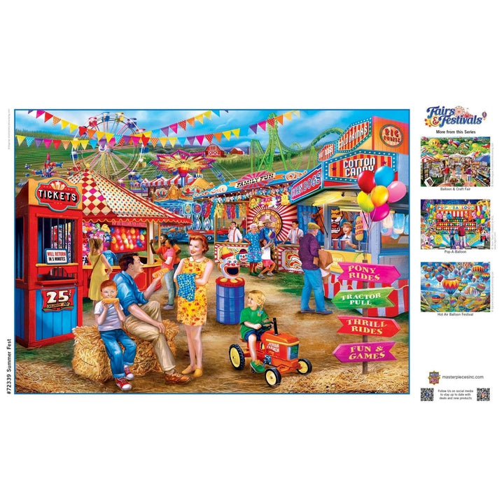 Summer Fest 1000 Piece Jigsaw Puzzle Family Fun Vacations Rides Games Treats Image 4