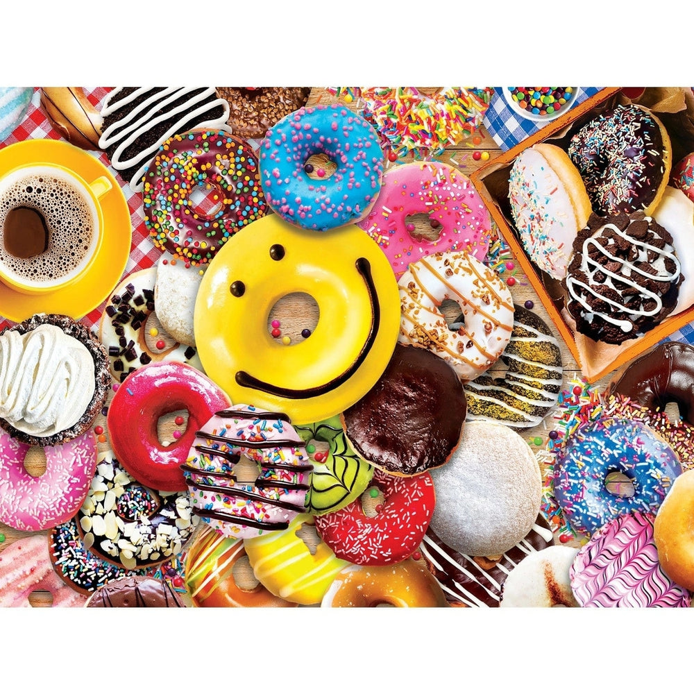 Family Time Break Room Surprise 400 Piece Jigsaw Puzzle Fun Donuts Theme Image 2