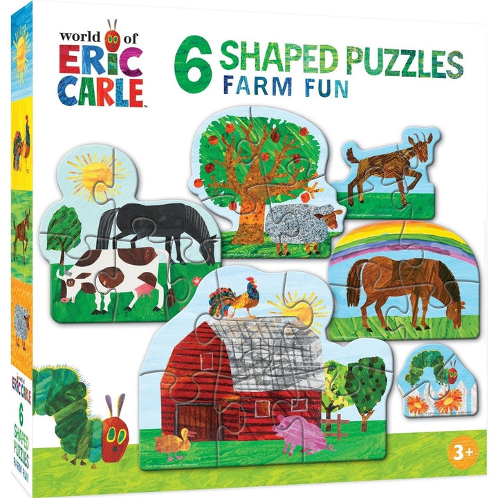 Eric Carle Farm Life 6-Pack Mini Shaped Puzzles for Kids 3+ Durable 100% Recycled Image 1