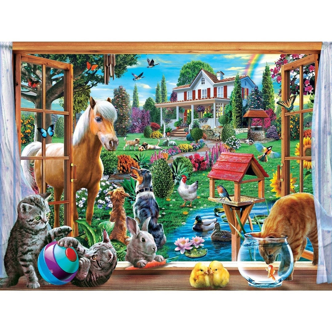 Family Time Peeking Through 400 Piece Jigsaw Puzzle Family Fun Puzzle Night Image 2