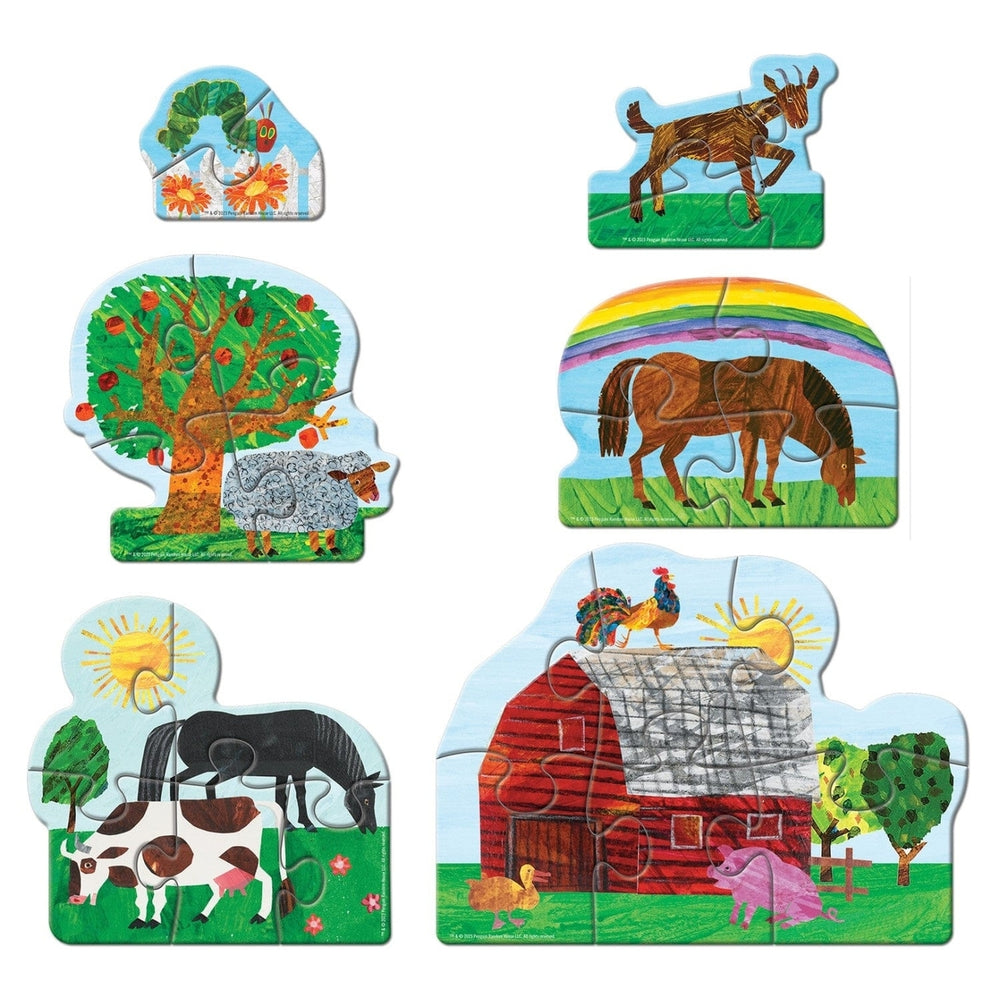 Eric Carle Farm Life 6-Pack Mini Shaped Puzzles for Kids 3+ Durable 100% Recycled Image 2