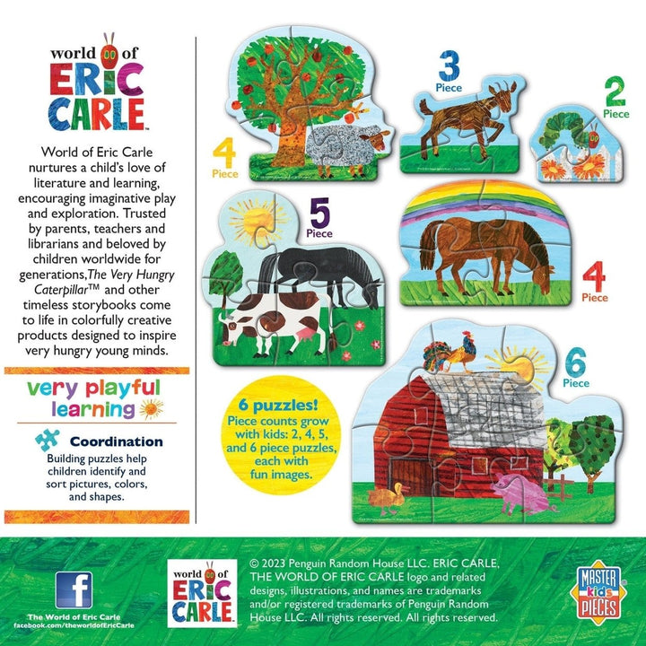 Eric Carle Farm Life 6-Pack Mini Shaped Puzzles for Kids 3+ Durable 100% Recycled Image 3