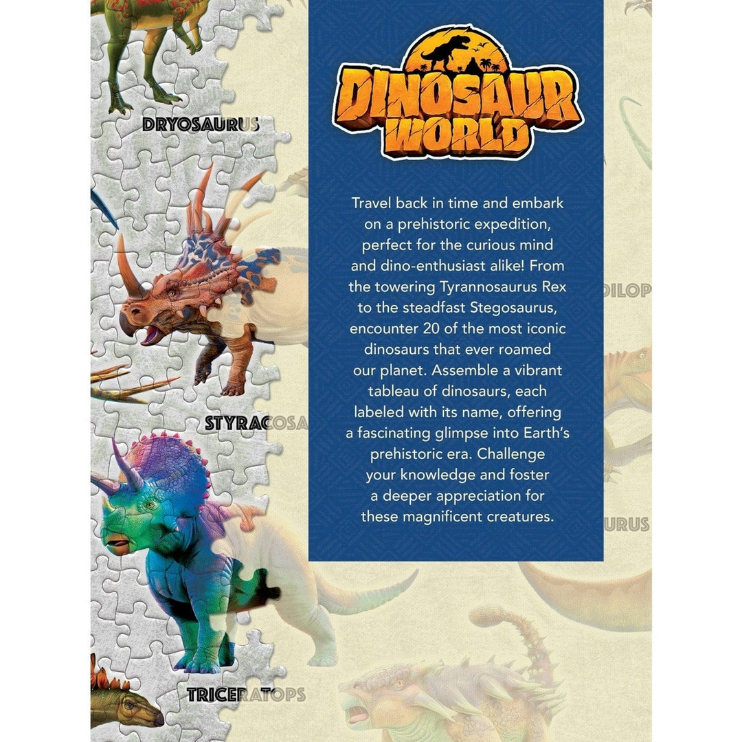 Dinosaur World 1000 Piece Jigsaw Puzzle Prehistoric Adventure 20 Dinosaurs Image 3